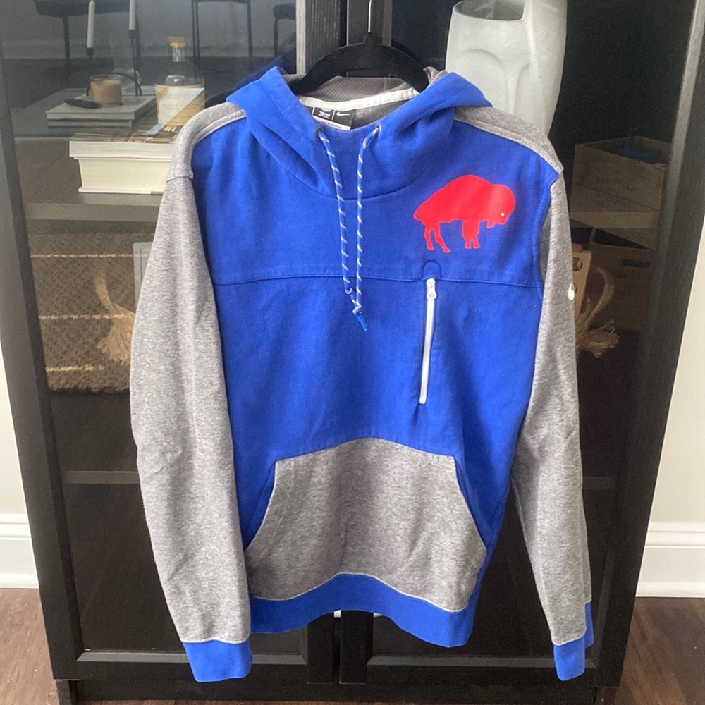 Nike Blue and Gray Color-Block Hoodie